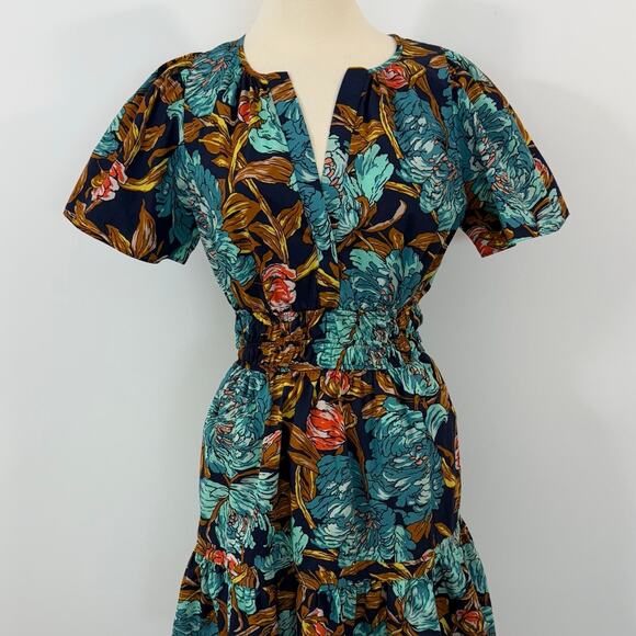 Anthropologie Somerset Cotton Mini Dress in Blue Floral M - Picture 3 of 10